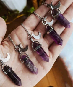 Best Pirce 🤩 HELLBOUND The Moon Amethyst Moon | NECKLACE 🔥 -Alternative Accessories Elegant Store 1Pcs Purple Crystal Moon Pendant Moon Charm Witch Necklace Crystals Witchy Gothic Gift for Her Boho.jpg Q90.jpg 1 ca9420d5 fc5f 4ea0 8c49 9fc16f274193 700x700