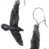 Best Pirce 👏 ALCHEMY GOTHIC All Black Raven | EARRINGS` 👍 -Alternative Accessories Elegant Store alchemygothic earrings raven