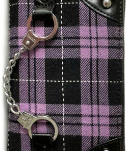 Top 10 🤩 BANNED ALTERNATIVE Punky Colour Handcuff [Purple Tartan] | WALLET 🎉