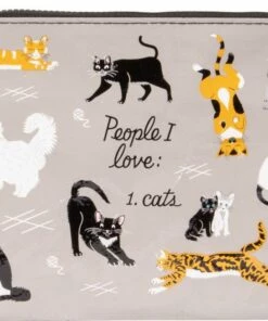 Buy 😍 BLUE Q People I Love: Cats | ZIPPER POUCH 👍