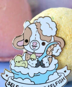 Promo 🤩 BRIGHT BAT DESIGNS Kawaii Self Care Isn't Selfish Cow | ENAMEL PIN 🔥