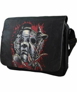 Discount ❤️ DARKSIDE CLOTHING 🦇 Halloween Faces Of Horror | MESSENGER BAG 👏