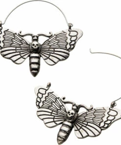 New 🥰 BODYVIBE Skulls Death Moth | PLUG HOOP EARRINGS 😍