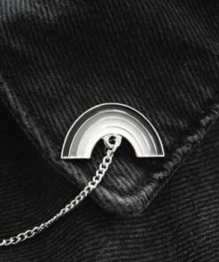 Best reviews of 🌟 ECTOGASM Rainbows & Pride Black & White Goth Rainbow | COLLAR PIN SET 🛒