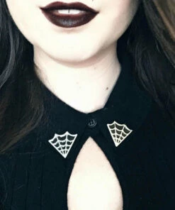 Promo 🔥 ECTOGASM Mens Accessories Cobweb [Black/Silver] | COLLAR POINT PIN SET 👏 -Alternative Accessories Elegant Store ectogasm cobweb black silver collar point pin set 3 e8e2b567 216d 4603 899c 29884b25beac 700x700