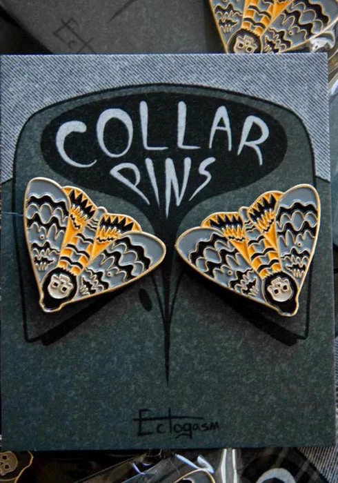 Best Sale π ECTOGASM Mens Accessories Death's Head Moth | COLLAR PIN SET π 5 Best Sale π ECTOGASM Mens Accessories Death's Head Moth | COLLAR PIN SET π - Image 3