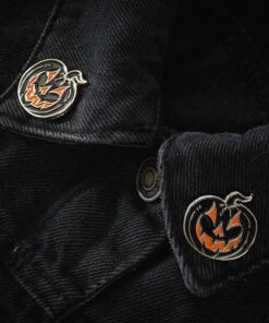 Hot Sale ⌛ ECTOGASM 💀 Halloween Jack-O-Lantern [Silver & Black] | COLLAR PIN SET 🎁