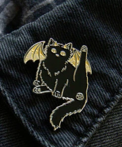 Best Pirce π― ECTOGASM Cats Pentacle Butthole Black Cat | ENAMEL PIN π