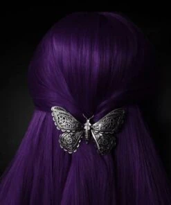 Wholesale 🔔 RESTYLE Steampunk Mechanical Moth [Silver] | HAIR CLIP 👍 -Alternative Accessories Elegant Store hair clip mechanical moth silver 1 700x700