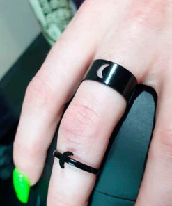 Flash Sale π€© HELLBOUND Mens Accessories Crescent Moon | RING SET π