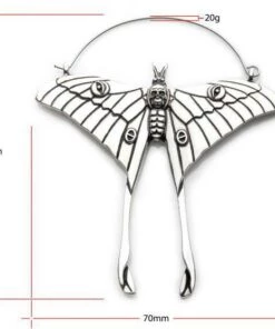 New 😍 BODYVIBE All Luna Death Moth [Silver] | PLUG HOOP EARRINGS ⭐ -Alternative Accessories Elegant Store jewellery luna death moth silver plug hoop earrings 3 226c2bf8 bbed 4026 9dd8 9ff16196cad3 700x700