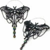Discount 😀 BODYVIBE Rainbows & Pride Luna Moth [Black] | PLUG HOOP EARRINGS ⌛