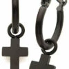 Outlet ⌛ BODYVIBE All Cross [Matte Black] | EARRINGS ✨ -Alternative Accessories Elegant Store jewellery matte black plated hoop with cross dangle earrings 2 e0b73bfc 17c5 4f45 aee2 43a717b51cb1 700x700