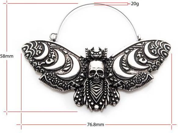 Promo ⭐ BODYVIBE All Moon Phase Death Moth | PLUG HOOP EARRINGS ⌛ 5 Promo ⭐ BODYVIBE All Moon Phase Death Moth | PLUG HOOP EARRINGS ⌛ - Image 3