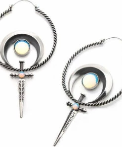 Best reviews of 🎁 BODYVIBE The Moon Sacred Dagger | PLUG HOOP EARRINGS ✔️