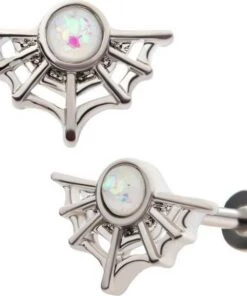 Outlet 🔔 BODYVIBE All Spider Web [Glitter White Opal] | LABRET 🎁