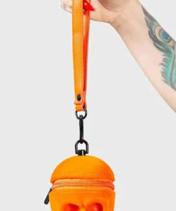 Top 10 ❤️ KILLSTAR Skulls Grave Digger [Orange Velvet] | COIN PURSE ⌛ -Alternative Accessories Elegant Store killstar grave digger orange velvet coin purse 3 700x700