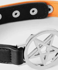 Promo ⌛ KILLSTAR Fetish Penta Half [Black/Orange] | CHOKER 🧨 -Alternative Accessories Elegant Store killstar penta half black orange choker 1 700x700