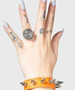 Best deal 🤩 KILLSTAR Mens Accessories Stay Away Spike [Orange] | BRACELET 👍