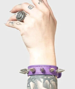 New 🎁 KILLSTAR Punky Colour Stay Away Spike [Purple] | BRACELET 😀 -Alternative Accessories Elegant Store killstar stay away spike purple bracelet 3 700x700