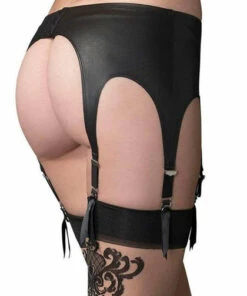 Promo 🎉 LEG AVENUE Fetish Matte Rubber Look [Six Strap] | GARTER BELT 🥰