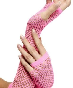 Best deal 🧨 MISCELLANEOUS Cosplay Long Pink Fishnet | GLOVES 👍