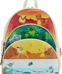 Budget 👍 LOUNGEFLY Pokemon: Elements Triple Pocket | MINI 🎒 BACKPACK 🔥