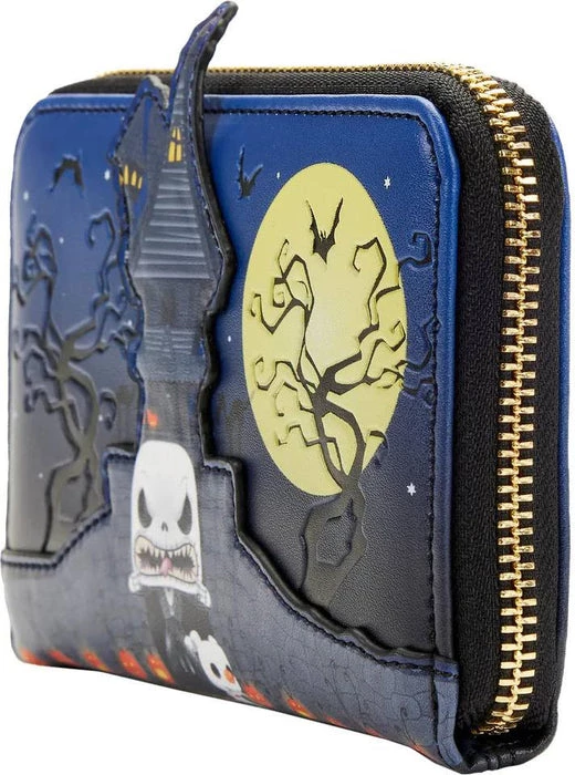 Outlet 😀 LOUNGEFLY Bats The Nightmare Before 🎄 Christmas: Jack House Pop! Glow | ZIP PURSE 🌟 6 Outlet 😀 LOUNGEFLY Bats The Nightmare Before 🎄 Christmas: Jack House Pop! Glow | ZIP PURSE 🌟 - Image 4