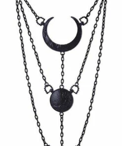 Outlet 🔥 RESTYLE 🦇 Halloween Moon Phases [Black] | NECKLACE ✨