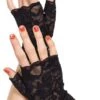 Outlet 🔔 MUSIC LEGS All Black Lace | FINGERLESS GLOVES 🔔