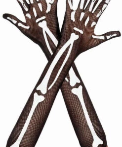 Brand new 🔥 MUSIC LEGS 🧛 Halloween Skeleton Fishnet [Black/White] | OVER THE ELBOW GLOVES^ 👍