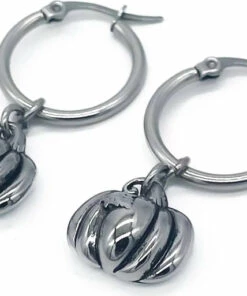 Flash Sale 😉 MYSTICUM LUNA 🦇 Halloween Pumpkin | HOOP EARRINGS ✔️ -Alternative Accessories Elegant Store mysticum luna pumpkin hoop earrings 1 700x700