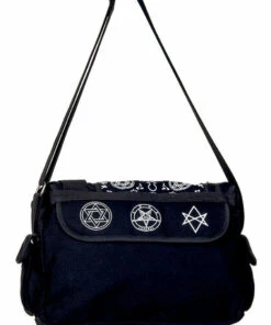 Best reviews of ✔️ BANNED ALTERNATIVE Mens Accessories Pentagram | MESSENGER BAG 👍 -Alternative Accessories Elegant Store pentagram black messenger bag 700x700