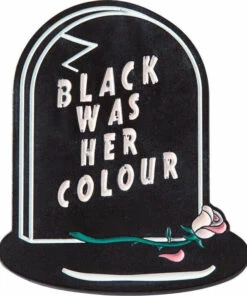 Hot Sale β€οΈ PUNKY PINS π§ Halloween Black Was Her Colour Epitaph | ENAMEL PIN π