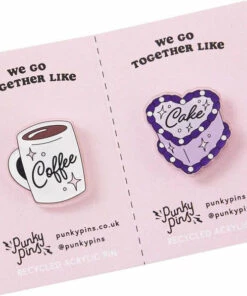 Best Pirce 🧨 PUNKY PINS All Coffee & Cake | ACRYLIC PIN PAIR ✔️