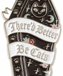 Flash Sale 🤩 PUNKY PINS Mens Accessories There'd Better Be Cats [Black] | ENAMEL PIN 🎉