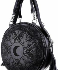 Flash Sale 🔔 RESTYLE The Moon Henna [Black] | ROUND BAG 😍 -Alternative Accessories Elegant Store restyle henna black round bag 3 700x700