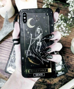Best deal ❤️ ROGUE AND WOLF Skulls Death Tarot [Gold] | PHONE CASE 😍 -Alternative Accessories Elegant Store rogue and wolf death tarot gold phone case 3 02afdad5 1f6c 4d69 8380 d8272af0b738 700x700