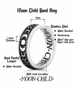 Cheapest 🥰 ROGUE AND WOLF The Moon Moon Child [Blackened Steel] | RING 🎉 -Alternative Accessories Elegant Store rogue and wolf moon child blackened steel ring 11 7f018d57 554f 46c0 91fe 80044bf3d6d0 700x700