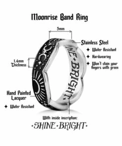 New 🎉 ROGUE AND WOLF The Moon Moonrise [Blackened Steel] | RING 😀 -Alternative Accessories Elegant Store rogue and wolf moonrise blackened steel ring 10 d70d12c0 0e04 449e a74b a12da09e416f 700x700