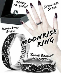New 🎉 ROGUE AND WOLF The Moon Moonrise [Blackened Steel] | RING 😀 -Alternative Accessories Elegant Store rogue and wolf moonrise blackened steel ring 11 4344eaa8 9d72 456a 8051 5f1c7dd55f41 700x700