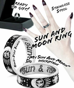 Buy 🎉 ROGUE AND WOLF The Moon Sun And Moon [Blackened Steel] | RING 😉 -Alternative Accessories Elegant Store rogue and wolf sun and moon blackened steel ring 9 c63d8880 e439 4334 9737 8794a6186605 700x700