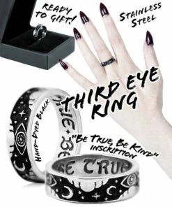 Wholesale 🎉 ROGUE AND WOLF All Third Eye [Blackened Steel] | RING 🔥 -Alternative Accessories Elegant Store rogue and wolf third eye blackened steel ring 9 27ffe300 abdb 4215 a9e2 70860ff7850e 700x700
