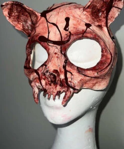 Outlet ✨ SARAH MUDLE Cats Cat Skull [Blood Splatter] | MASK* 🔥 -Alternative Accessories Elegant Store sarah mudle cat skull blood splatter mask 2 ba183442 b89e 4e3c 95d4 f4f821c403a0 700x700