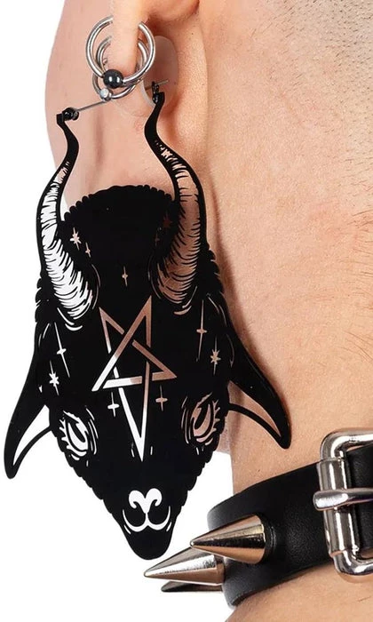 Cheapest β€οΈ TOO FAST APPAREL Pentacles & Pentagrams Baby Goat Devil | EARRINGS π 3 Cheapest β€οΈ TOO FAST APPAREL Pentacles & Pentagrams Baby Goat Devil | EARRINGS π