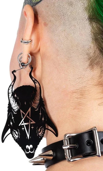 Cheapest β€οΈ TOO FAST APPAREL Pentacles & Pentagrams Baby Goat Devil | EARRINGS π 6 Cheapest β€οΈ TOO FAST APPAREL Pentacles & Pentagrams Baby Goat Devil | EARRINGS π - Image 4