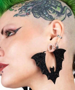 Top 10 😀 TOO FAST APPAREL Bats 🧛 Halloween Bat [Black Glitter] | EARRINGS 😍 -Alternative Accessories Elegant Store too fast apparel black glitter halloween bat earrings 3 9c0f4148 a881 4b10 8268 24ff0dad581e 700x700